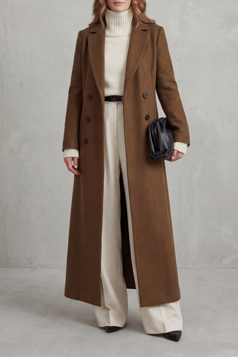 Wool Tailored Coat in Brown – Seraphina by Maravesse