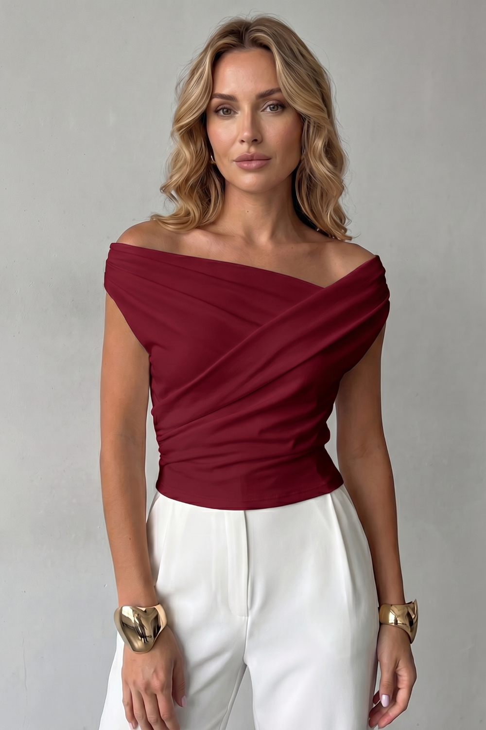 Off-Shoulder Ruched Blouse – Rosa by Maravesse (10)