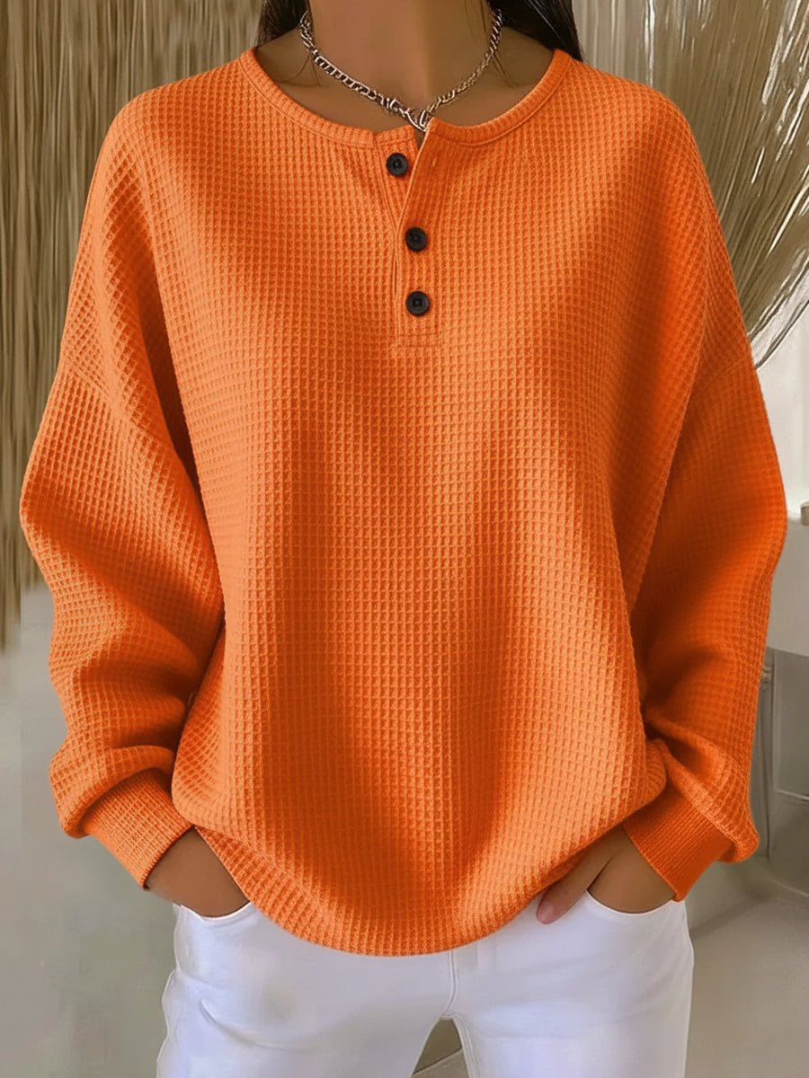 Knit Sweatshirt in Orange – Wilhelmina by Maravesse