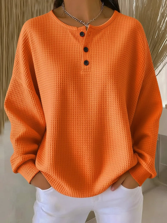 Knit Sweatshirt in Orange – Wilhelmina by Maravesse