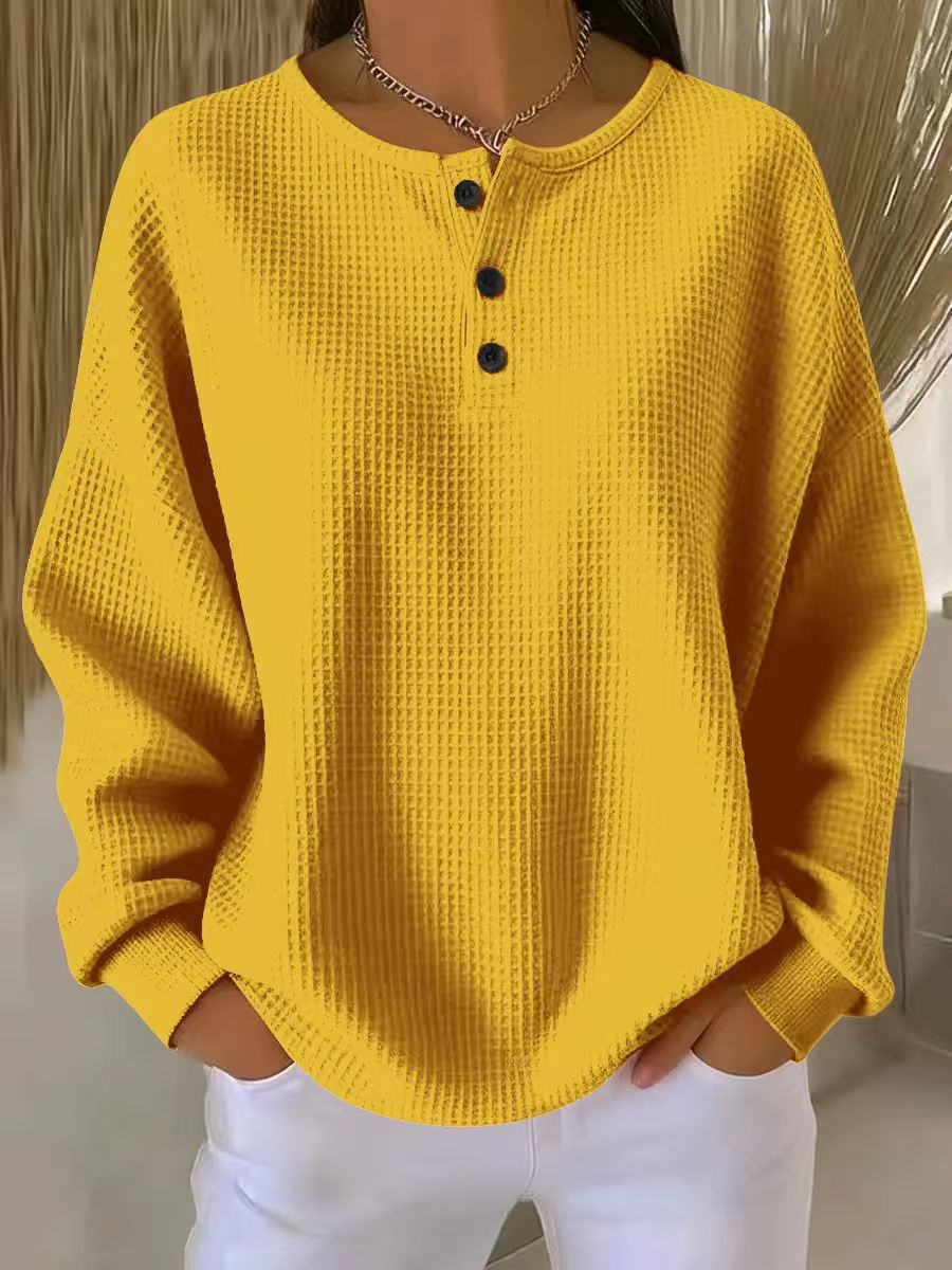 Knit Sweatshirt in Yellow – Wilhelmina by Maravesse
