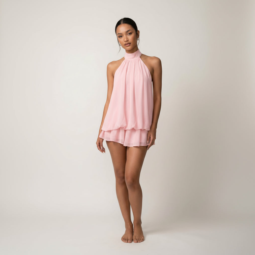 Polka Mini Dress in Pink – Matilda by Maravesse