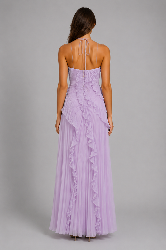 Ruffle Pleated Maxi Dress – Faustine by Maravesse (2)