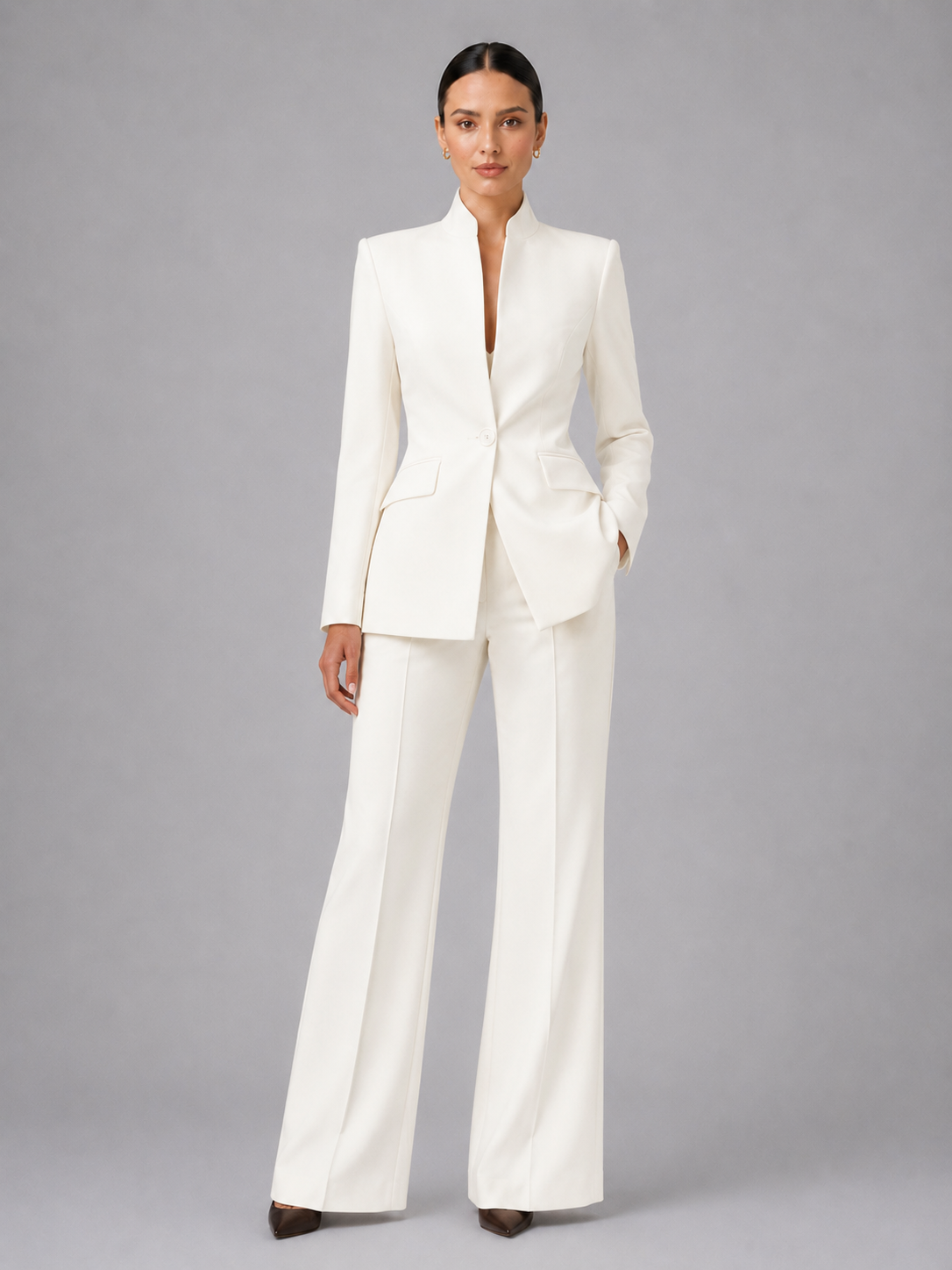 Formal Tailored Suit in Cream – Anouk by Maravesse