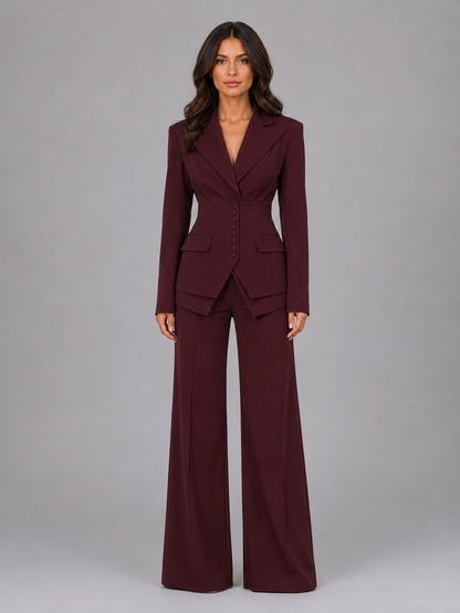 Tailored Suit in Burgundy – Valentina by Maravesse