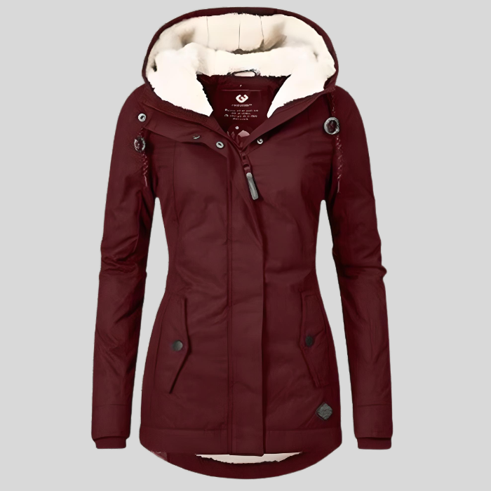 Coat in Red – Adeline by Maravesse