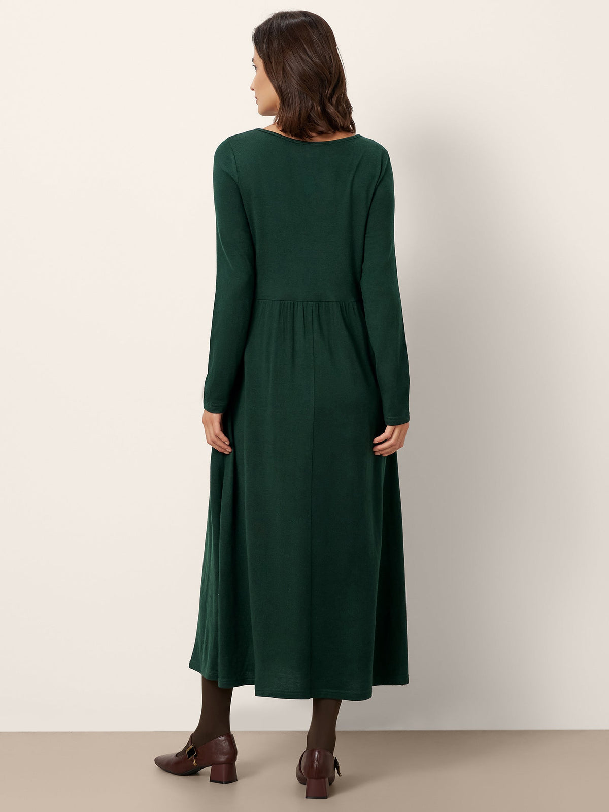 Pleated Wool Midi Dress – Celestine by Maravesse (6)