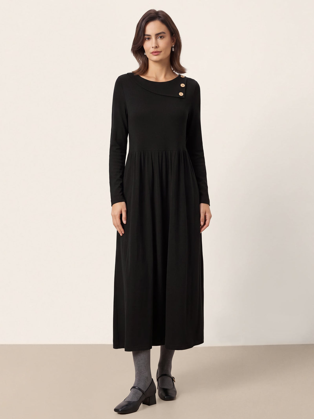 Pleated Wool Midi Dress – Celestine by Maravesse (28)