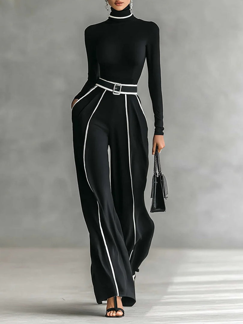 Turtleneck Co-ord Set in Black – Georgiana by Maravesse