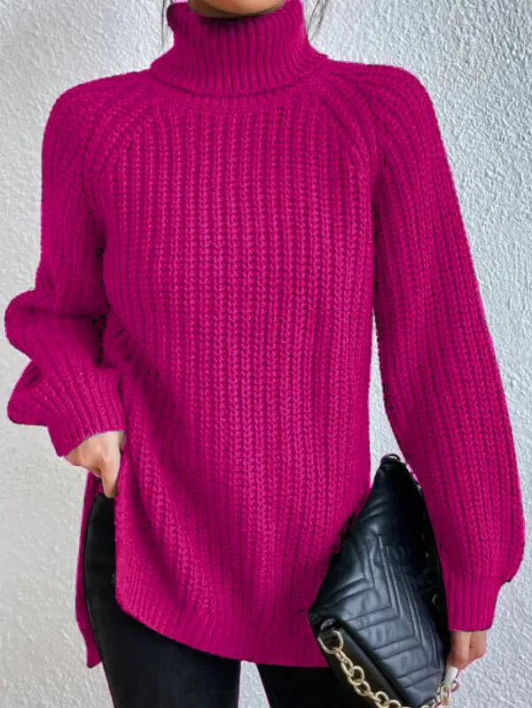 Turtleneck Jumper in Pink – Noa by Maravesse