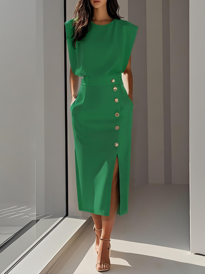 Dress in Emerald Green – Blanche by Maravesse
