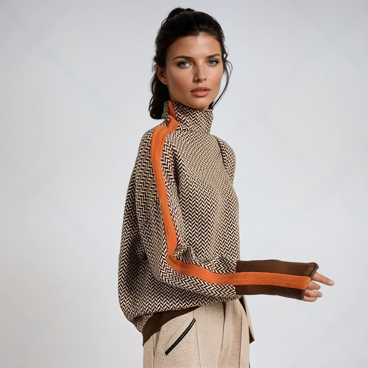 Turtleneck Jumper in Orange – Aurelia by Maravesse
