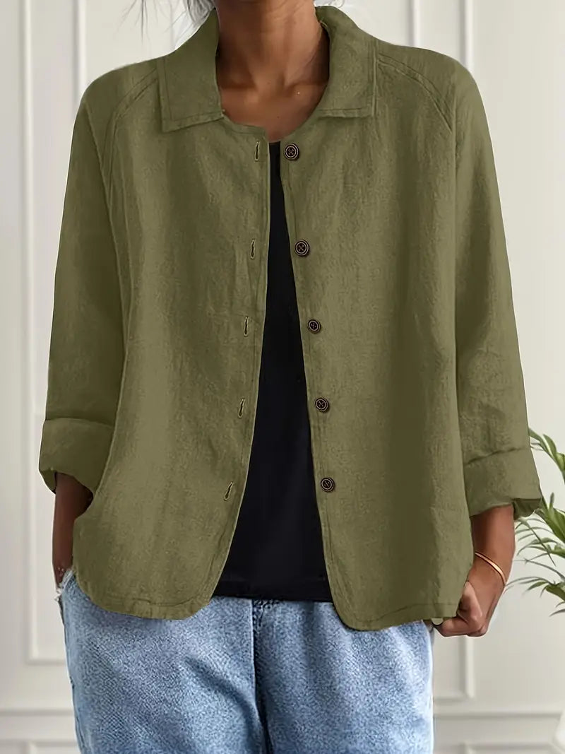 Blouse in Olive Green – Sabine by Maravesse