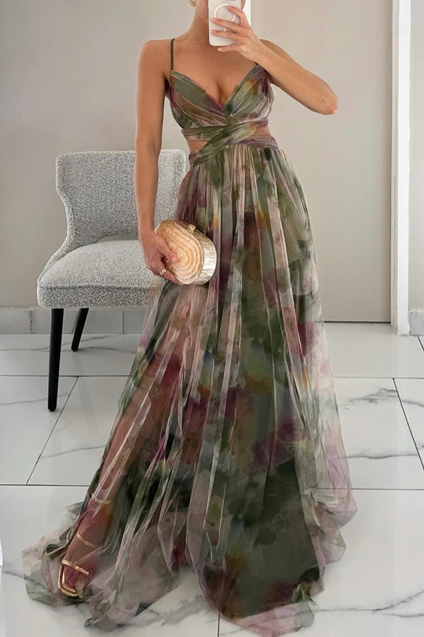 Floral Maxi Dress in Green – Rose by Maravesse