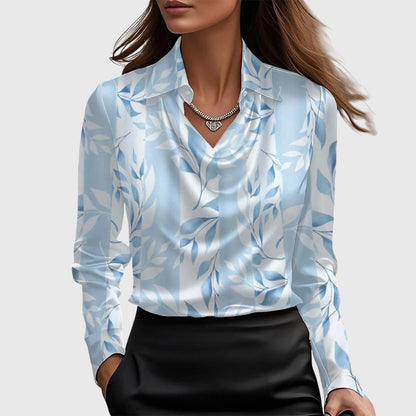 Pleated Pleated Blouse in Light Blue – Theodora by Maravesse