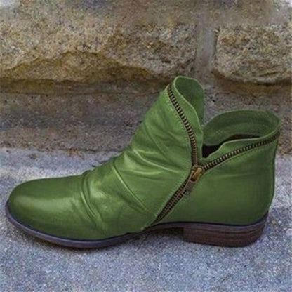 Leather Boots in Green – Isadora by Maravesse