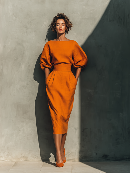 Formal Midi Dress – Ottilie by Maravesse (2)