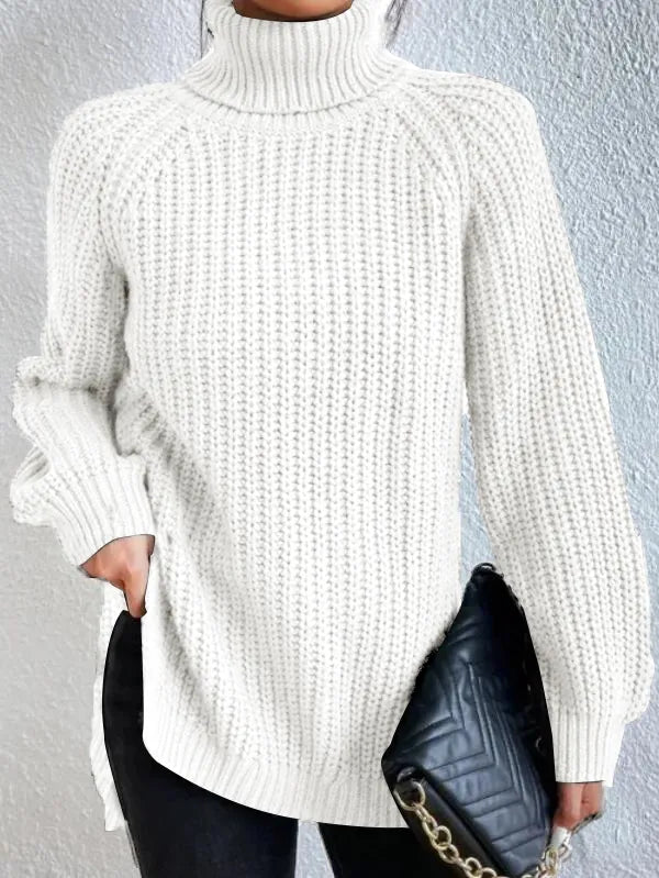 Turtleneck Jumper in White – Noa by Maravesse