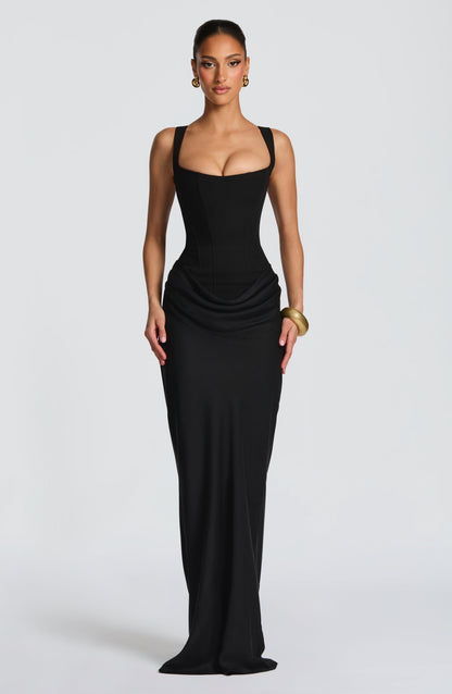 Bridesmaid Maxi Dress in Black – Quilla by Maravesse