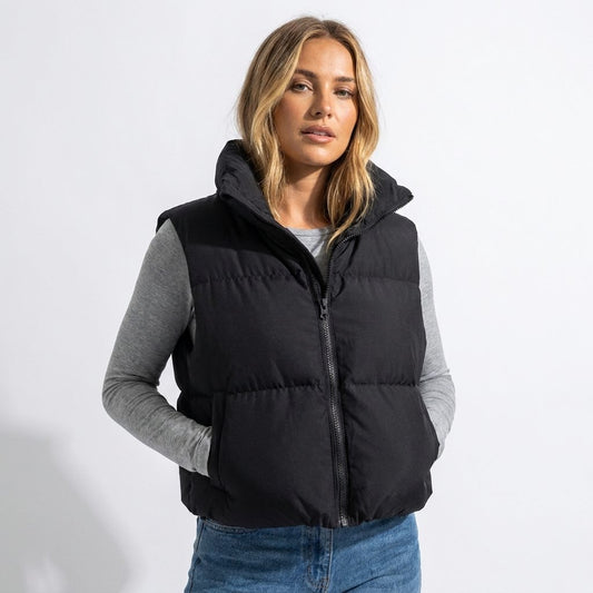 Quilted Cropped Puffer Jacket – Ottilie by Maravesse (2)
