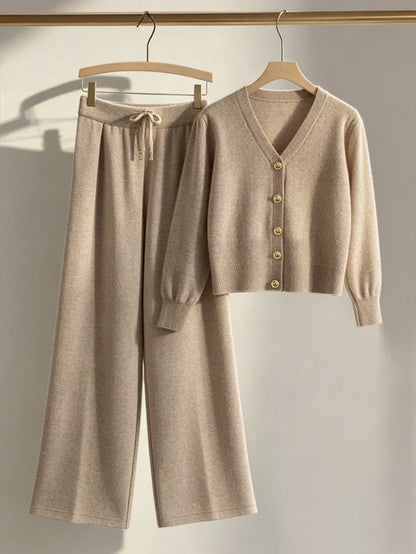 Cardigan Knit Set in Apricot – Isadora by Maravesse