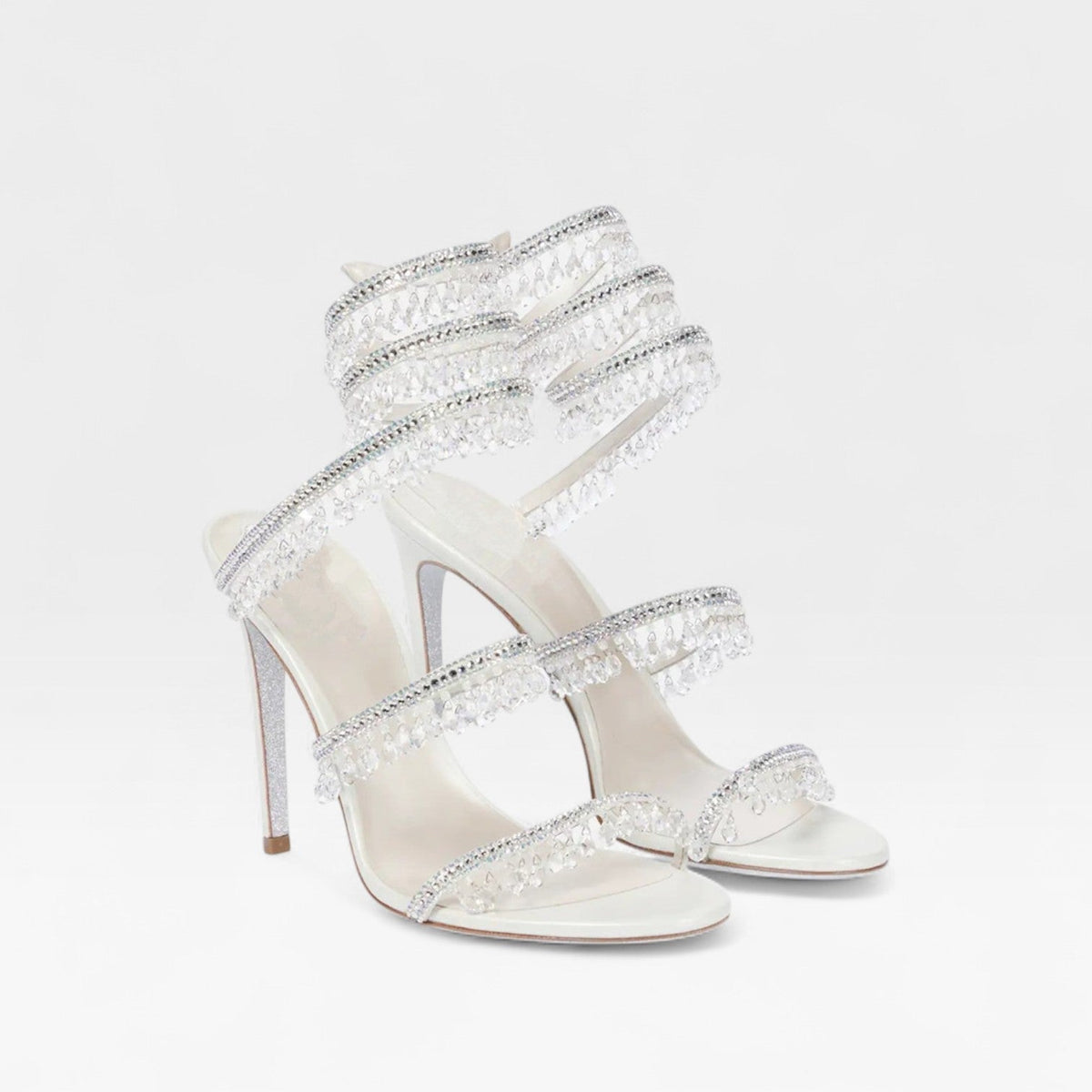 Crystal Strappy Heels in Diamond – Celine by Maravesse