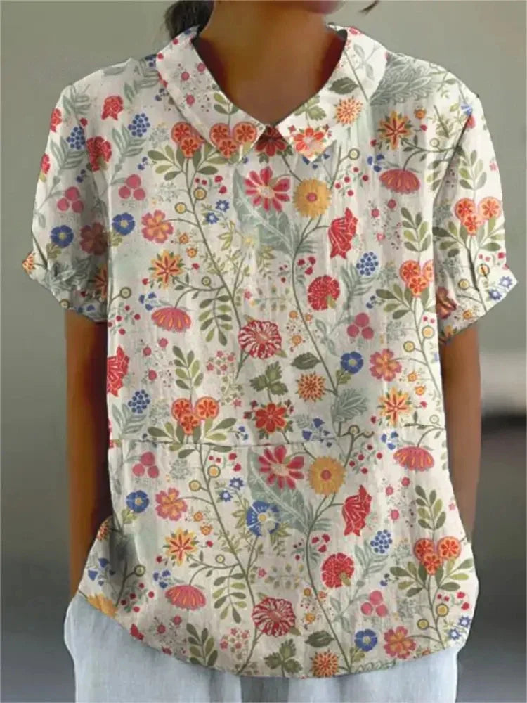 Linen Blouse in Sunflower – Genevieve by Maravesse