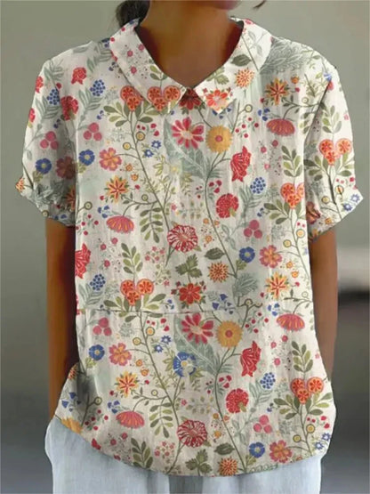 Linen Blouse in Sunflower – Genevieve by Maravesse