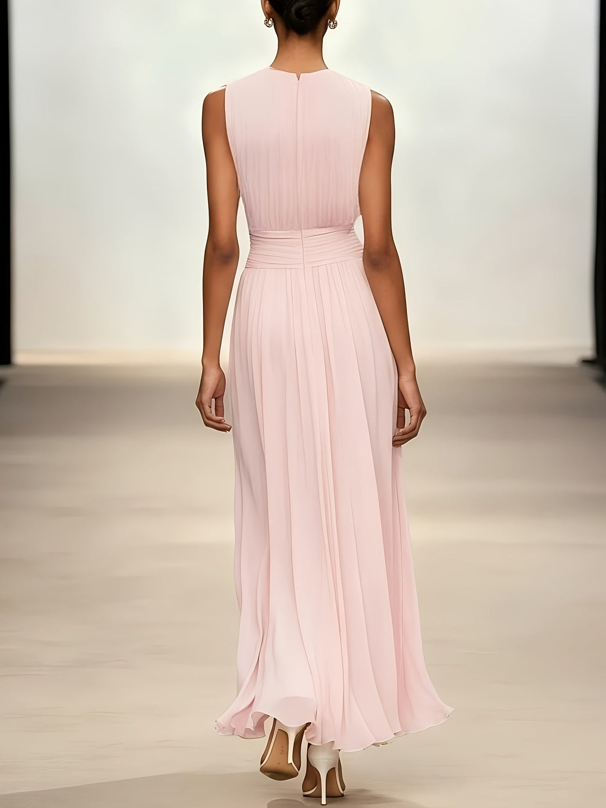 Pleated Ruched Maxi Dress – Lucille by Maravesse (7)
