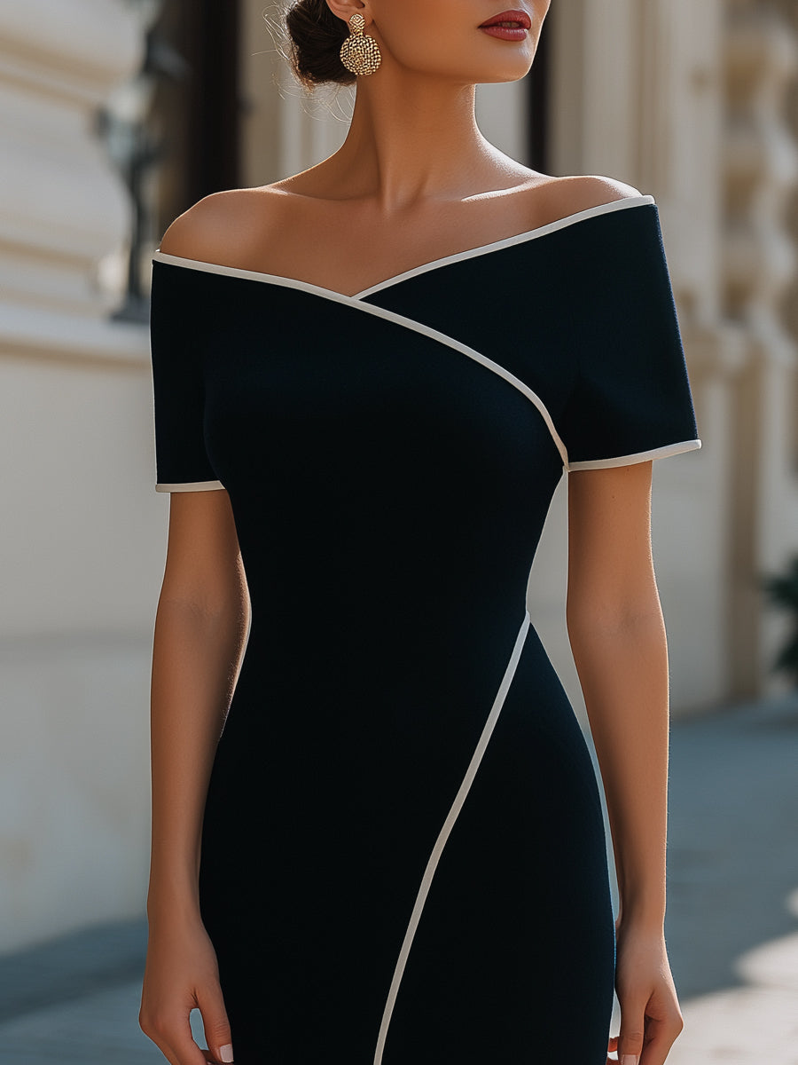 Tailored Off-Shoulder Dress – Coralie by Maravesse (3)