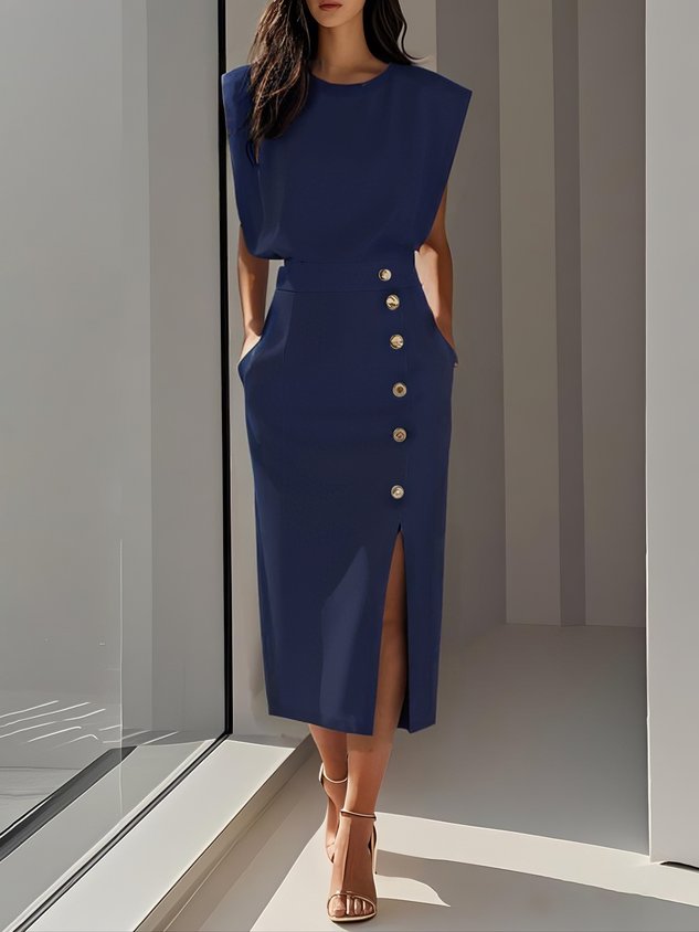 Dress in Navy Blue – Blanche by Maravesse