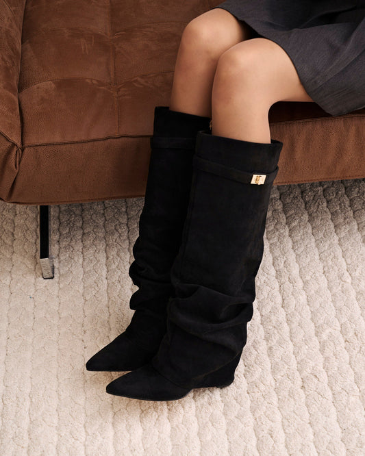 Suede Slouchy Boots – Elara by Maravesse (2)