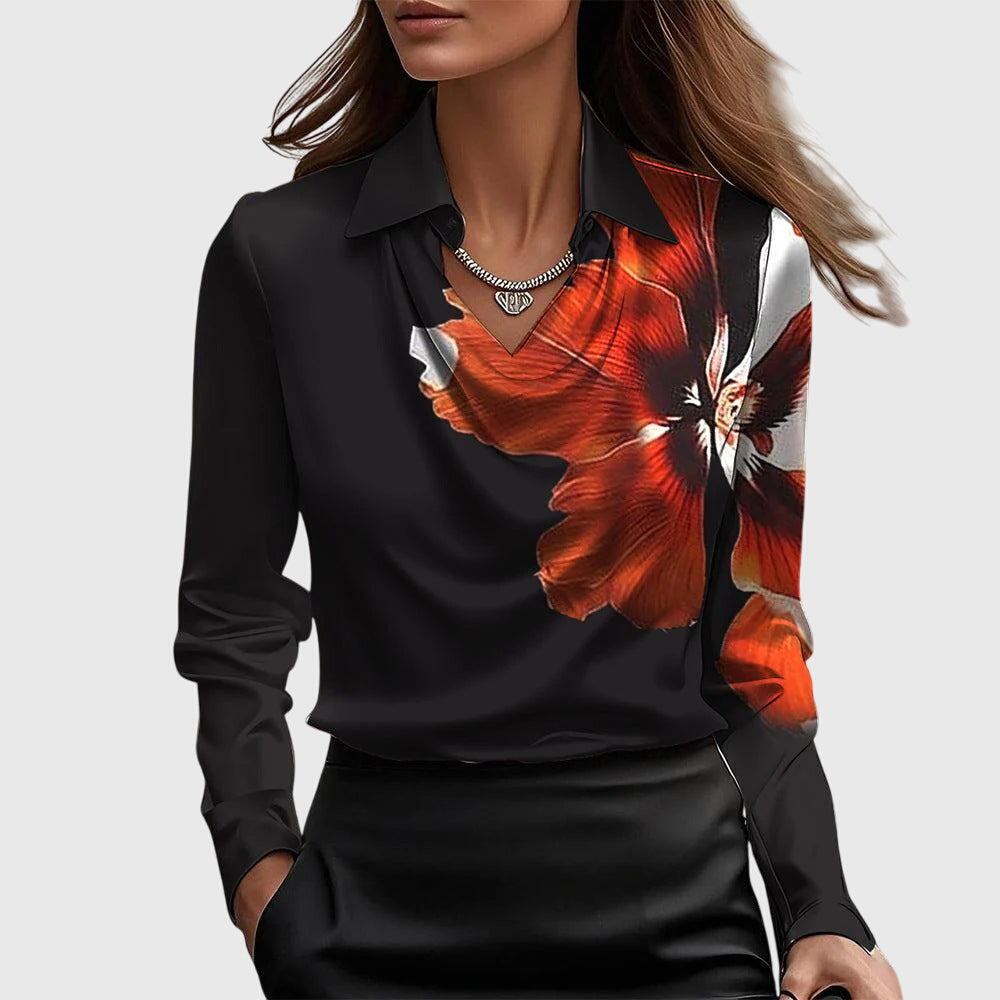Pleated Pleated Blouse in Red – Theodora by Maravesse