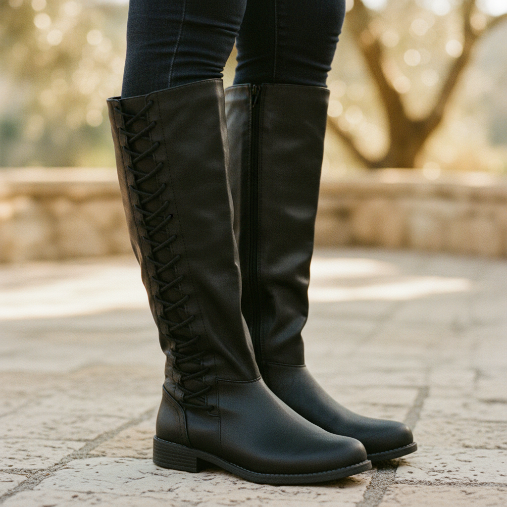 Lace Leather Boots – Evangeline by Maravesse