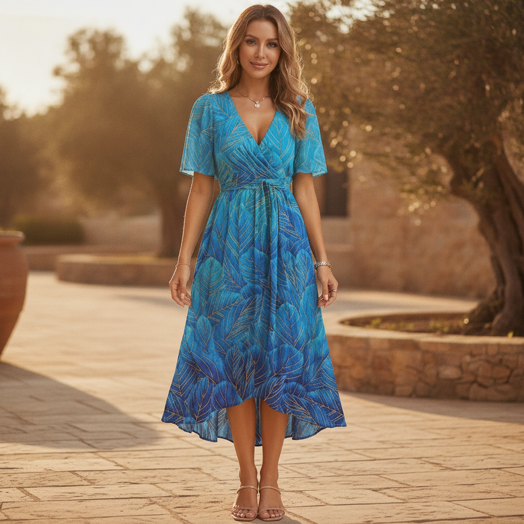 Floral Wrap Midi Dress – Nova by Maravesse
