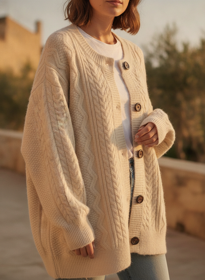 Cable-Knit Cardigan – Delphine by Maravesse