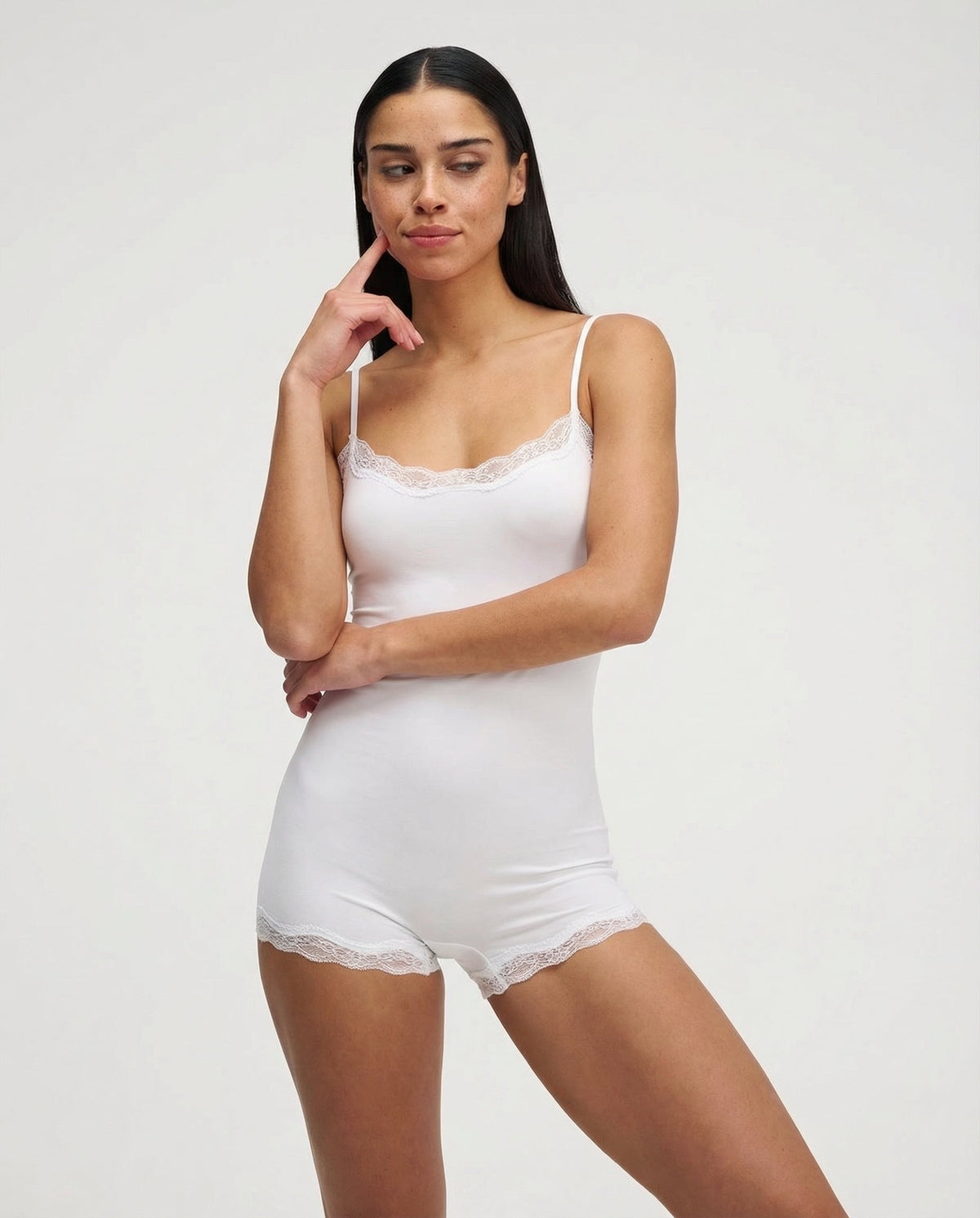 Playsuit in White – Vivienne by Maravesse