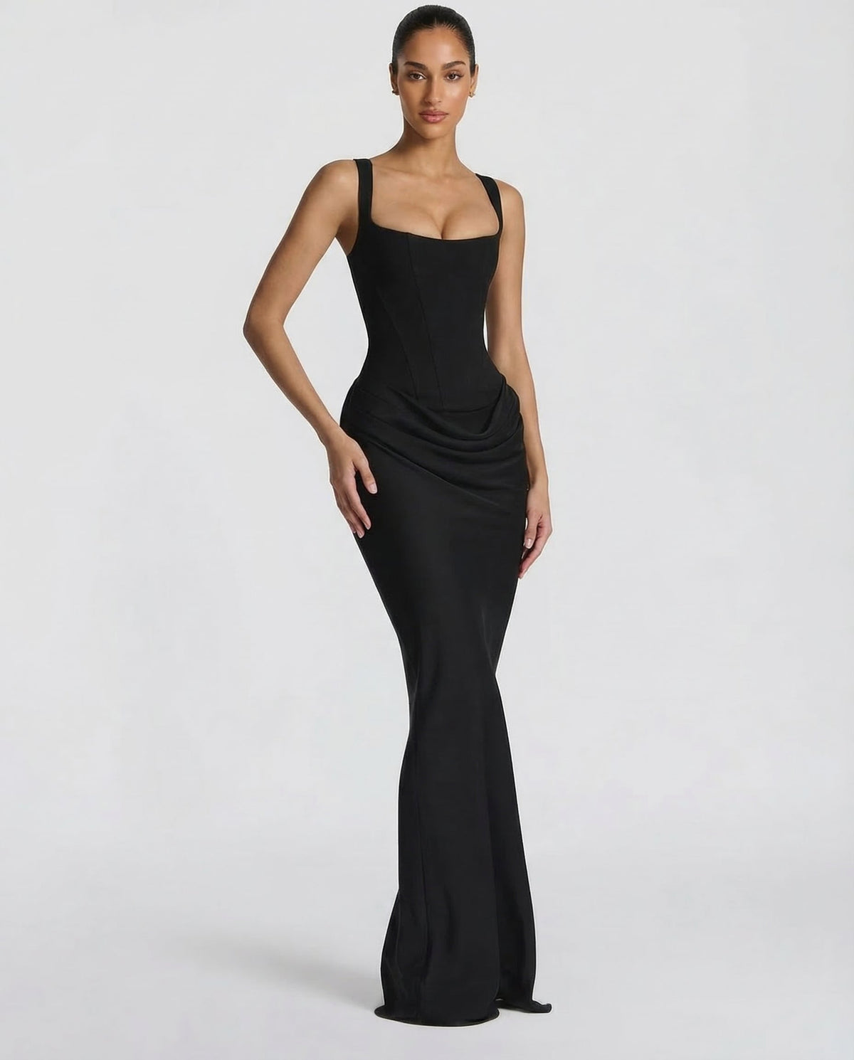 Hourglass Maxi Dress in Black – Celine by Maravesse