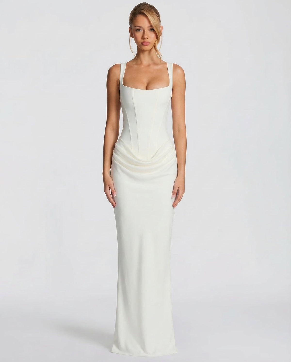 Hourglass Maxi Dress in Ivory – Celine by Maravesse