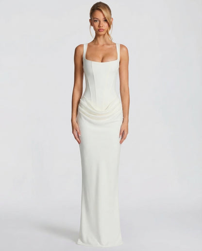 Hourglass Maxi Dress in Ivory – Celine by Maravesse