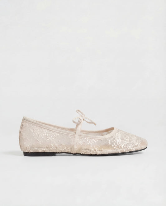 Ballerina Lace Flats – Delphine by Maravesse