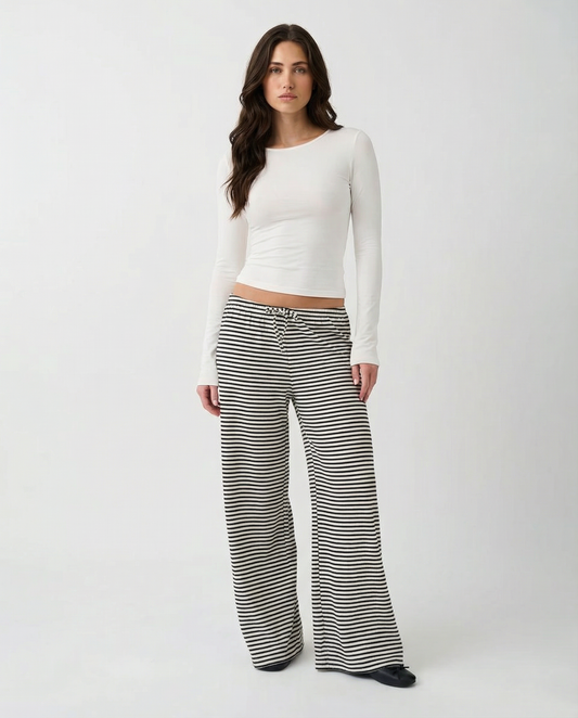 Striped Trousers in Black – Lavinia by Maravesse