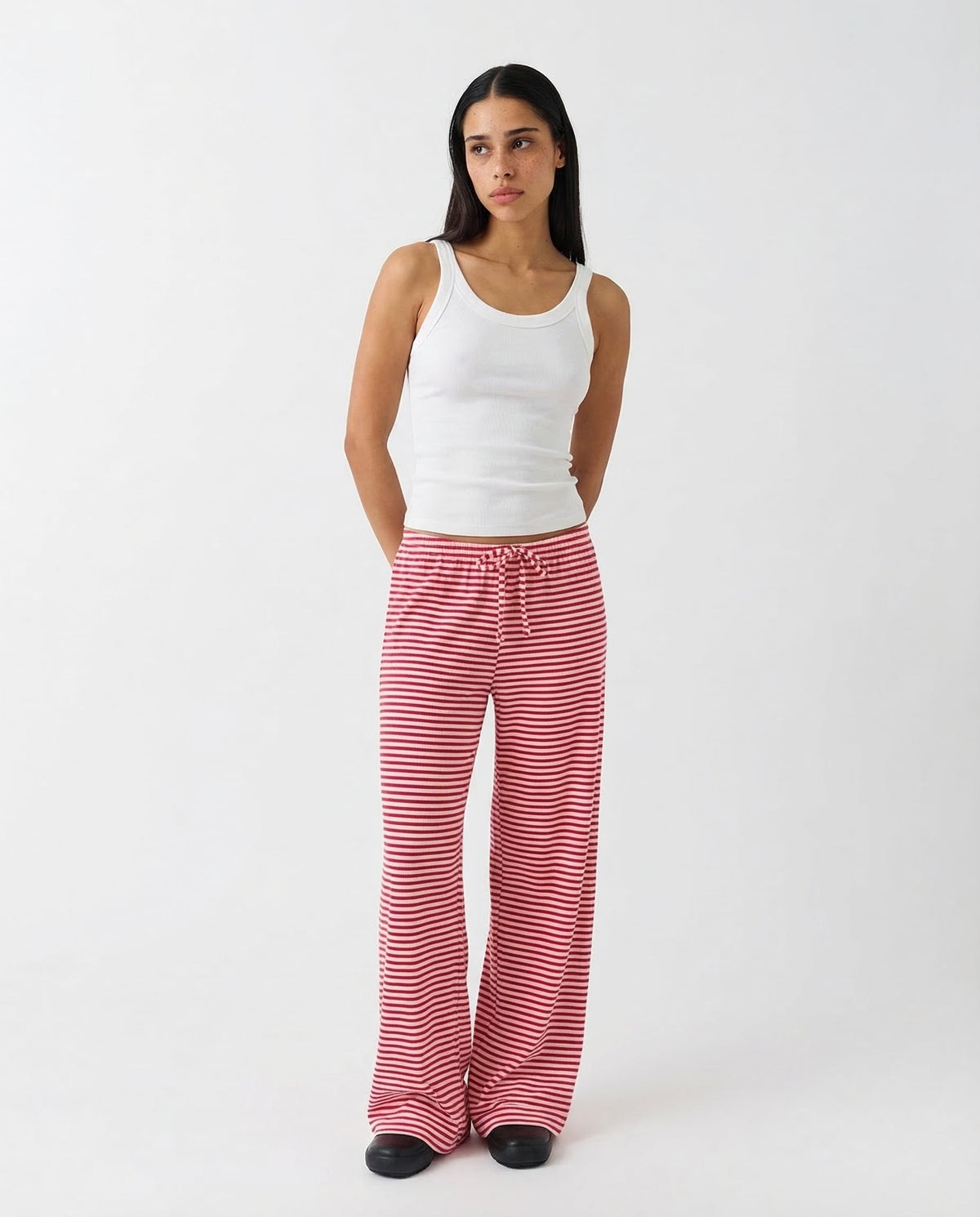 Striped Trousers in Red – Lavinia by Maravesse