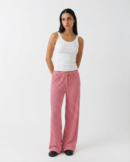 Striped Trousers in Red – Lavinia by Maravesse