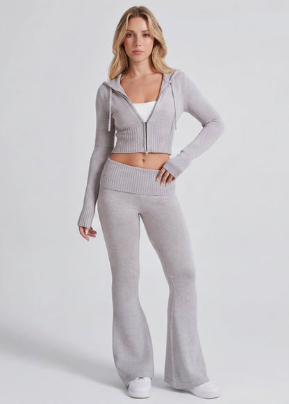Knit Sleep Set in Light Grey – Mirabel by Maravesse