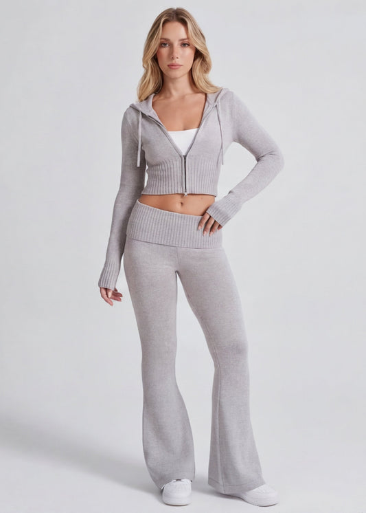 Knit Sleep Set in Light Grey – Mirabel by Maravesse