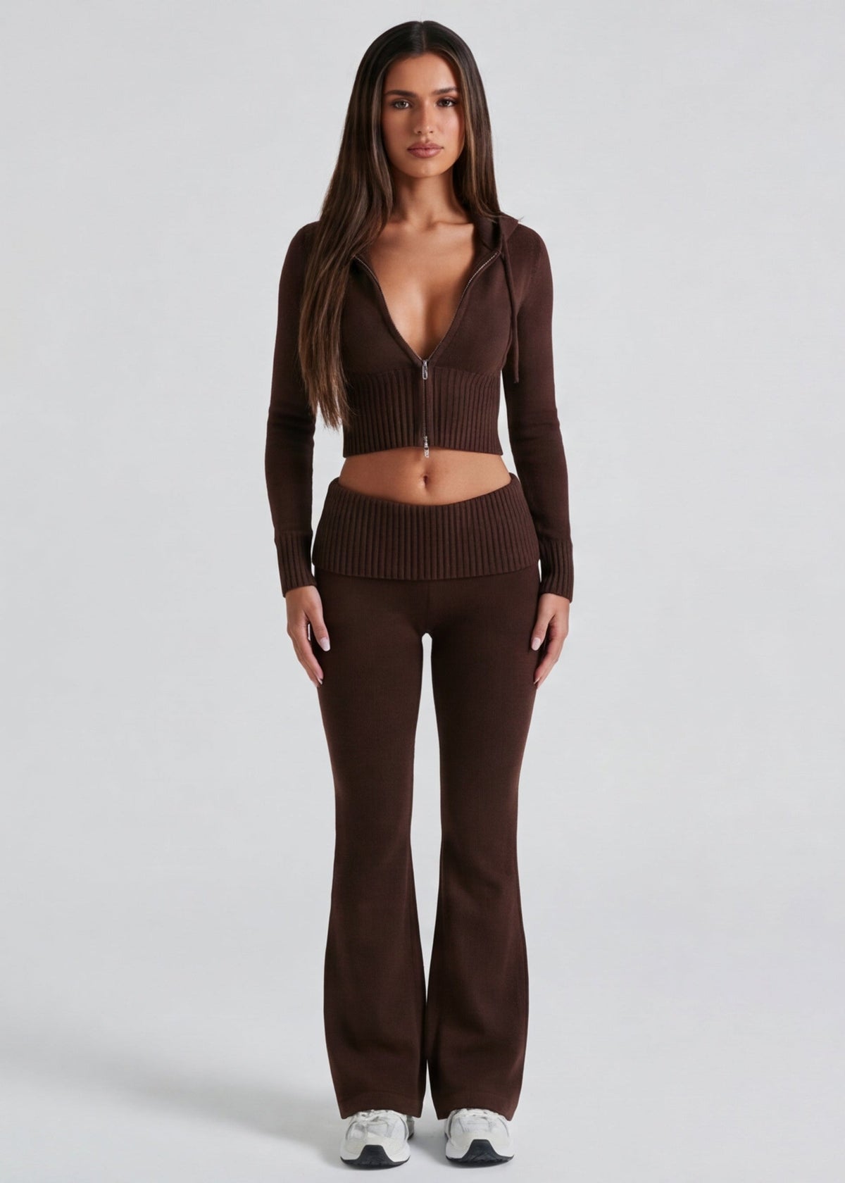 Knit Sleep Set in Dark Brown – Mirabel by Maravesse