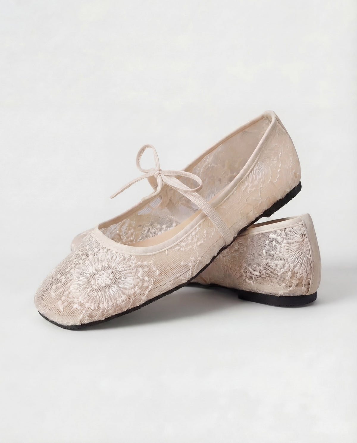 Ballerina Lace Flats – Delphine by Maravesse (2)