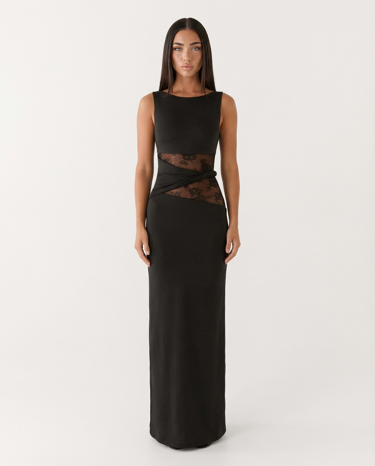 Lace Maxi Dress in Black – Delphine by Maravesse
