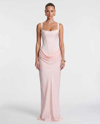 Hourglass Maxi Dress in Soft Pink – Celine by Maravesse